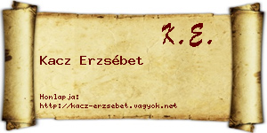 Kacz Erzsébet névjegykártya